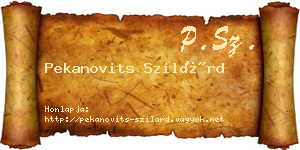 Pekanovits Szilárd névjegykártya